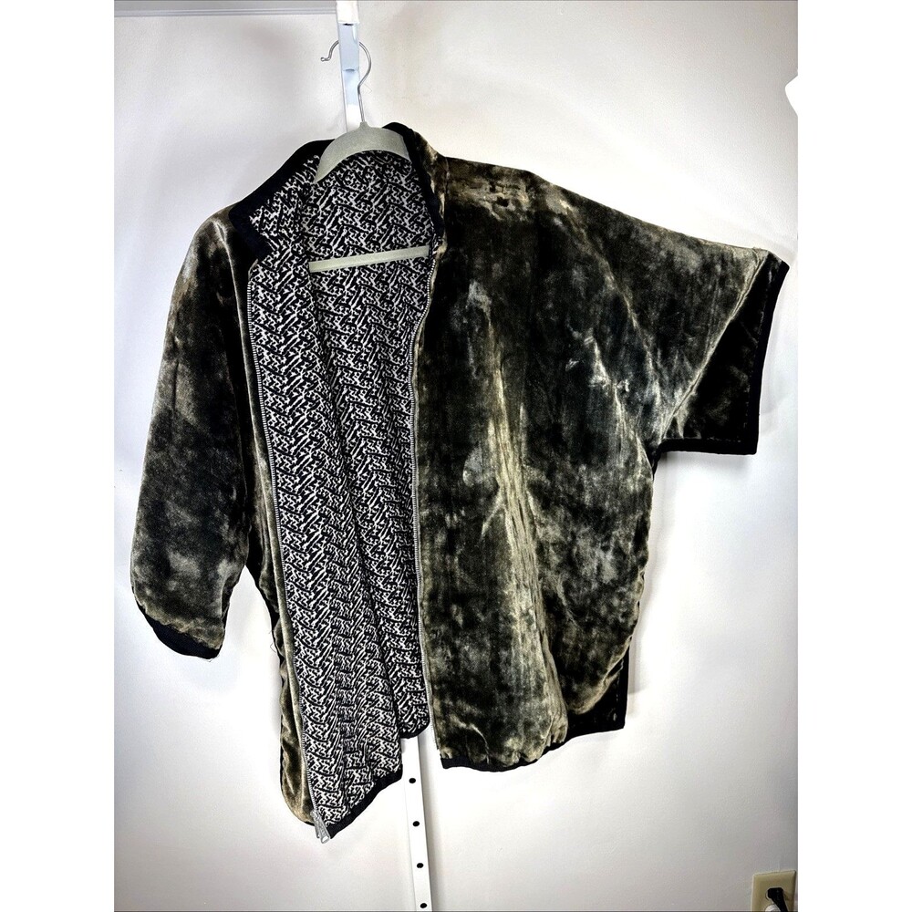Vintage Reversible Crushed Velvet Tapestry Kimono Jacket Cape Boho Statement